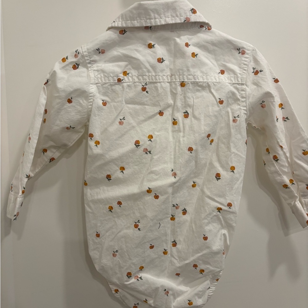 🐻 CARTER’S DRESS SHIRT PEACH ONESIE - Picture 5 of 6